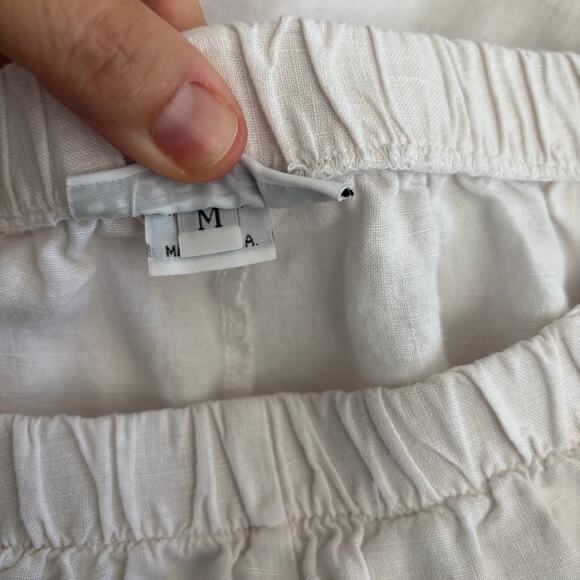 Bryn Walker White Capri Linen Pants Size Medium - Picture 8 of 14